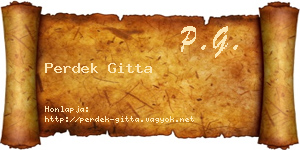 Perdek Gitta névjegykártya